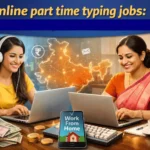Student and homemaker doing online part time typing jobs from home in Digital India