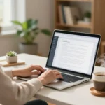 घर बैठे Remote Typing Jobs करते हुए freelancer, laptop पर typing work