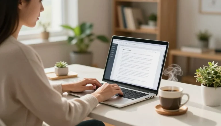 घर बैठे Remote Typing Jobs करते हुए freelancer, laptop पर typing work