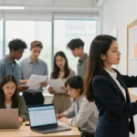 Government Jobs Vacancies 2026 notification देखते हुए उम्मीदवार, laptop पर online आवेदन करते हुए